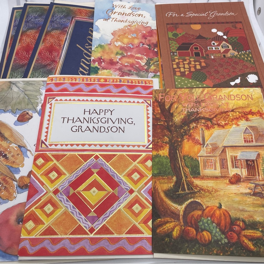 Grandson Thanksgiving Cards Set C - 6 Designs - 8 Cards
